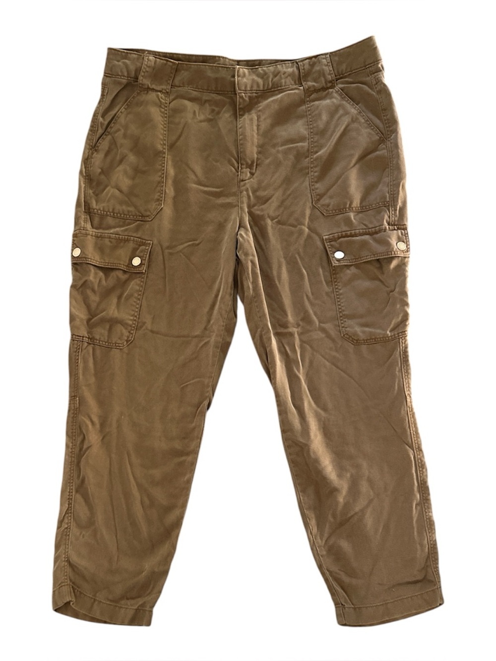 White House Black Market straight ankle Pret cargo pants sz 14 - Picture 2 of 5